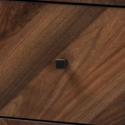 Cabinets & Sideboards-Kirkland's Home Walnut Wood Grain 5-Drawer Chest Brown