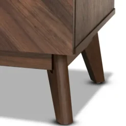 Cabinets & Sideboards-Kirkland's Home Walnut Wood Grain 5-Drawer Chest Brown