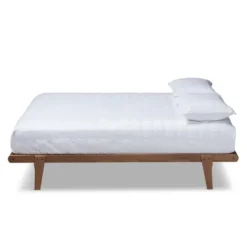 Beds & Headboards-Kirkland's Home Walnut Wood King Platform Bed Brown