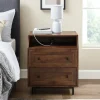 Nightstands-Kirkland's Home Warm Brown Curved Top Nightstand Table
