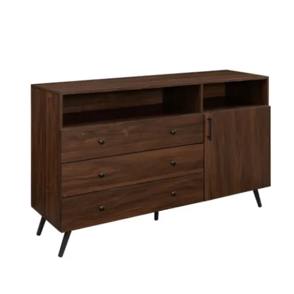 Cabinets & Sideboards-Kirkland's Home Warm Brown Lizzy Mid-Century Modern Sideboard