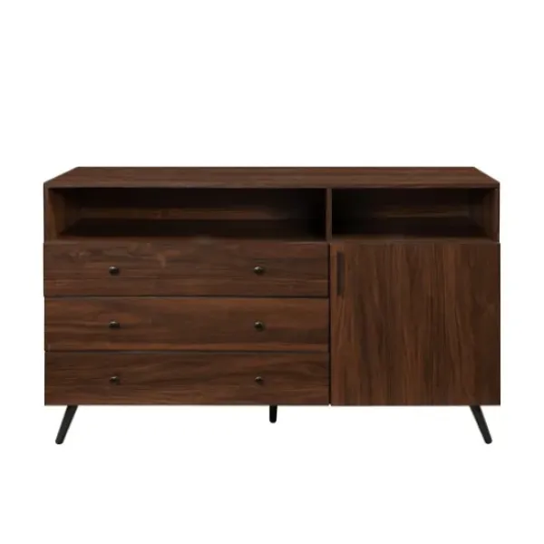 Cabinets & Sideboards-Kirkland's Home Warm Brown Lizzy Mid-Century Modern Sideboard