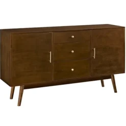 Console Tables-Kirkland's Home Warm Brown Mid-Century Modern Storage Console