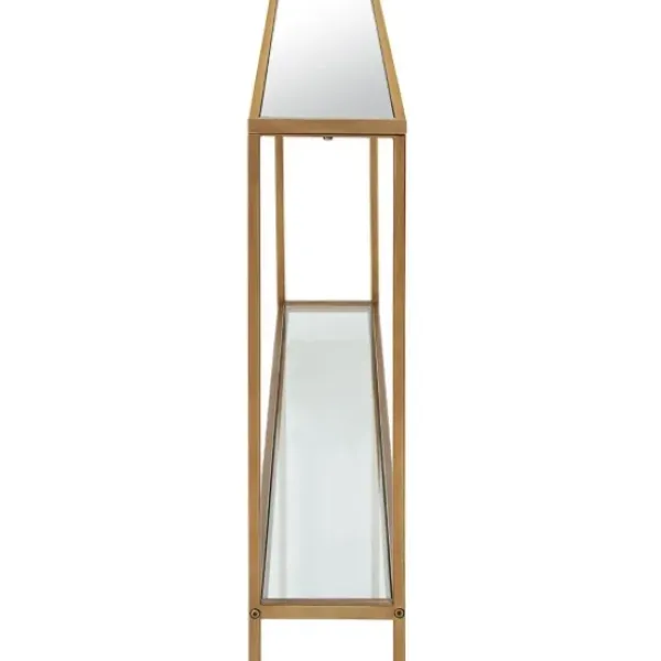 Entryway Furniture-Kirkland's Home Warm En Mirrored Top Console Table Gold
