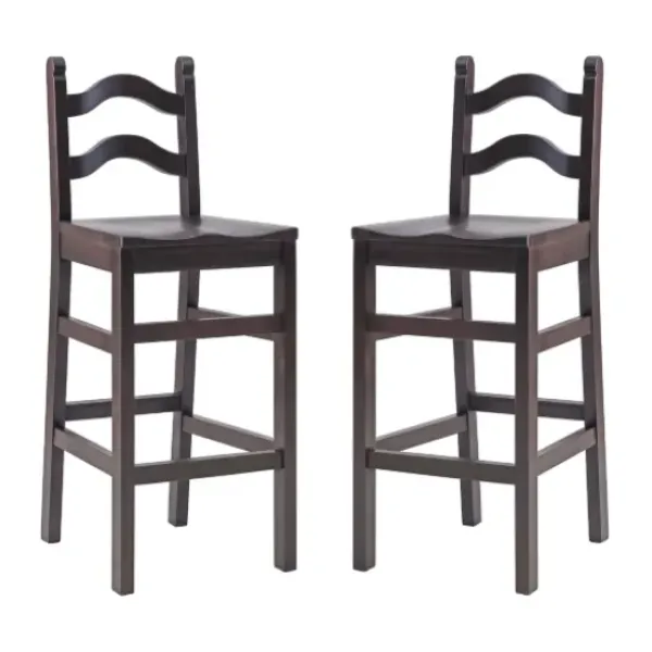 Bar Stools & Counter Height Stools-Kirkland's Home Warm Ladder Back Bar Stools, Set Of 2 Brown