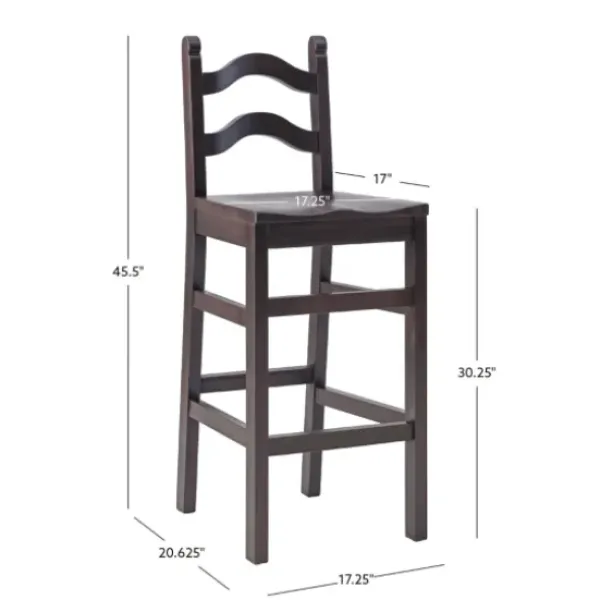Bar Stools & Counter Height Stools-Kirkland's Home Warm Ladder Back Bar Stools, Set Of 2 Brown
