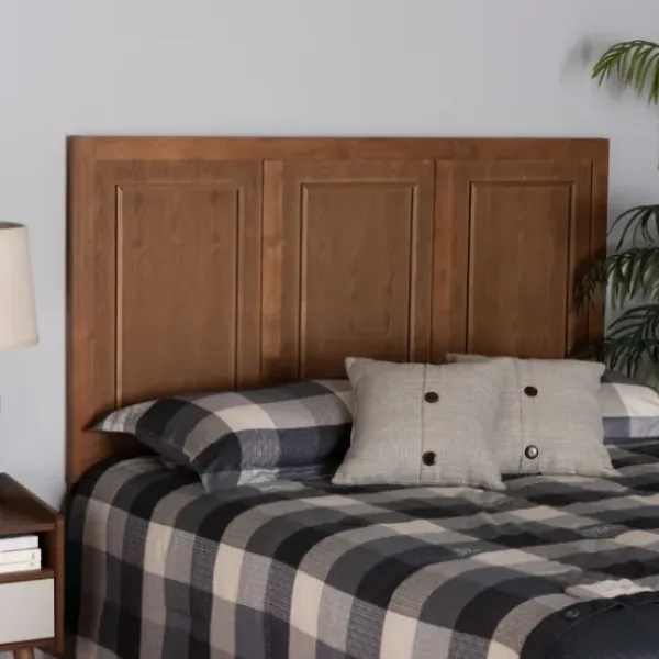 Beds & Headboards-Kirkland's Home Warm 3-Panel Wood Queen Headboard Brown