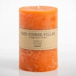 Candles-Kirkland's Home Warm Unscented Pillar Candle, 3X6 In. Orange