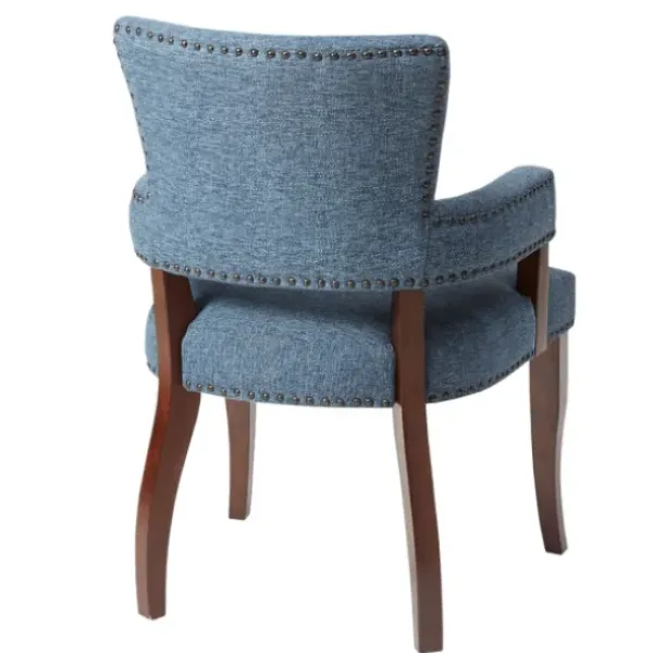 Dining Chairs-Kirkland's Home Warms Nailhead Trim Dining Chair Blue