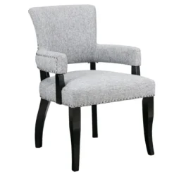 Dining Chairs-Kirkland's Home Warms Nailhead Trim Dining Chair Gray
