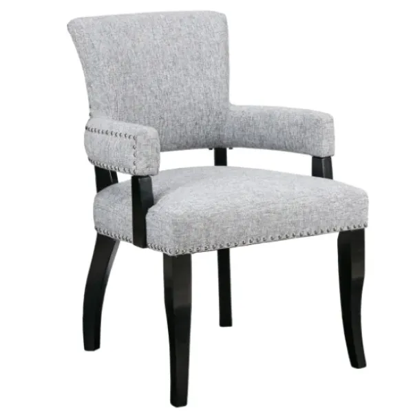 Dining Chairs-Kirkland's Home Warms Nailhead Trim Dining Chair Gray