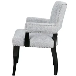 Dining Chairs-Kirkland's Home Warms Nailhead Trim Dining Chair Gray
