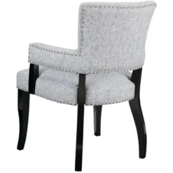 Dining Chairs-Kirkland's Home Warms Nailhead Trim Dining Chair Gray