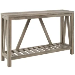Console Tables-Kirkland's Home Wash A-Frame Console Table Gray