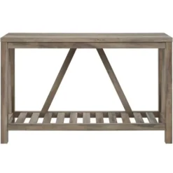 Console Tables-Kirkland's Home Wash A-Frame Console Table Gray