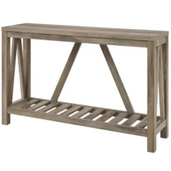 Console Tables-Kirkland's Home Wash A-Frame Console Table Gray