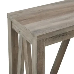 Console Tables-Kirkland's Home Wash A-Frame Console Table Gray