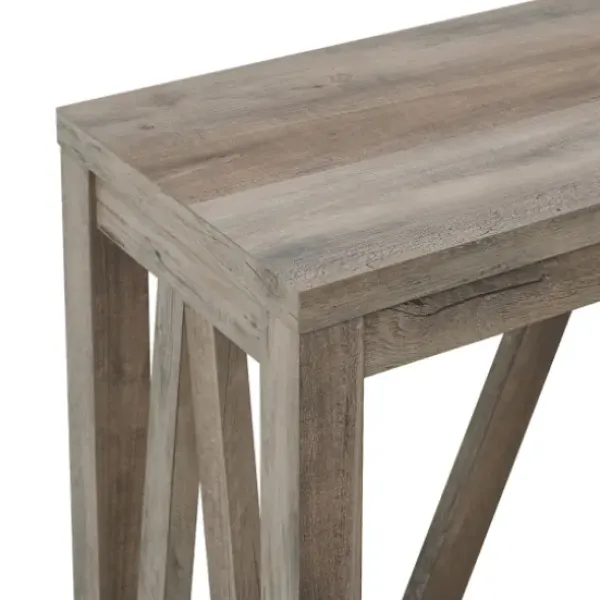 Console Tables-Kirkland's Home Wash A-Frame Console Table Gray