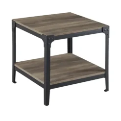 Accent & End Tables-Kirkland's Home Wash Angle Iron Accent Tables, Set Of 2 Gray