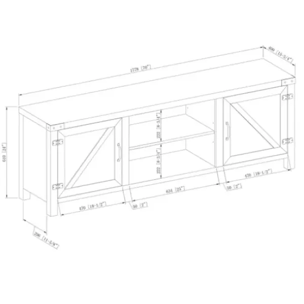 Tv Stands & Media Consoles-Kirkland's Home Wash Barn Door Tv Stand Gray