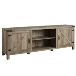 Tv Stands & Media Consoles-Kirkland's Home Wash Barn Door Tv Stand Gray