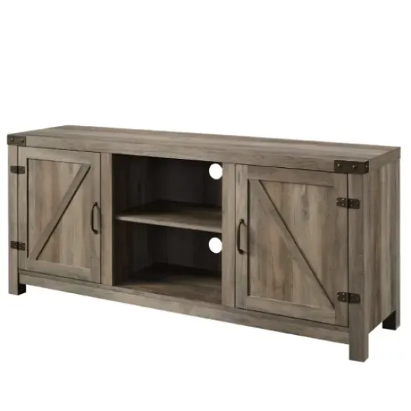 Tv Stands & Media Consoles-Kirkland's Home Wash Barn Doors Tv Stand Gray
