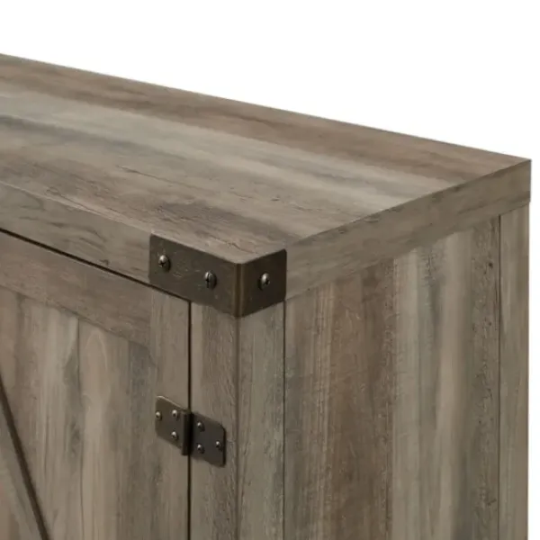 Tv Stands & Media Consoles-Kirkland's Home Wash Barn Doors Tv Stand Gray