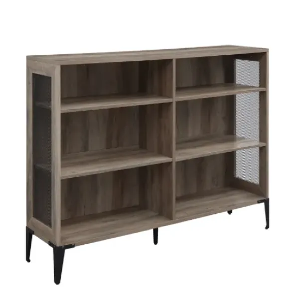Bookshelves-Kirkland's Home Wash Bookshelf With Mesh Sides Gray
