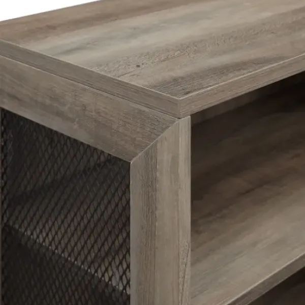 Bookshelves-Kirkland's Home Wash Bookshelf With Mesh Sides Gray