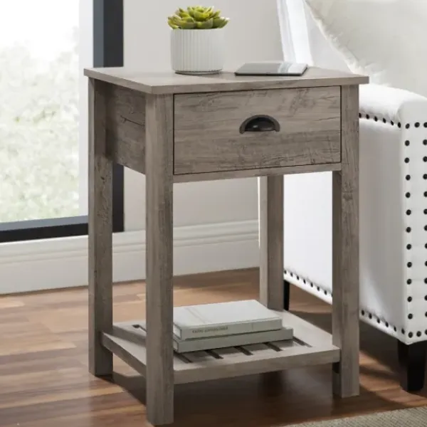 Accent & End Tables-Kirkland's Home Wash Country Accent Table Gray