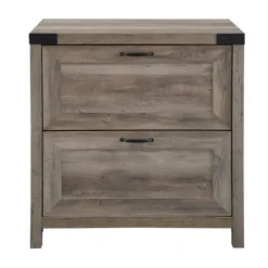 Office Furniture-Kirkland's Home Wash 2-Drawer Wood File Cabinet Gray