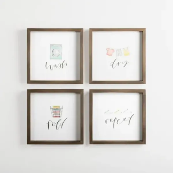 Wall Plaques-Kirkland's Home Wash Dry Fold Wall Plaques, Set Of 4 White/Multi