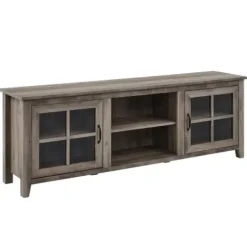 Tv Stands & Media Consoles-Kirkland's Home Wash Glass Door Tv Stand Gray