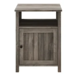 Accent & End Tables-Kirkland's Home Wash Grooved Door Side Table Gray