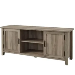 Tv Stands & Media Consoles-Kirkland's Home Wash Grooved Door Tv Stand Gray