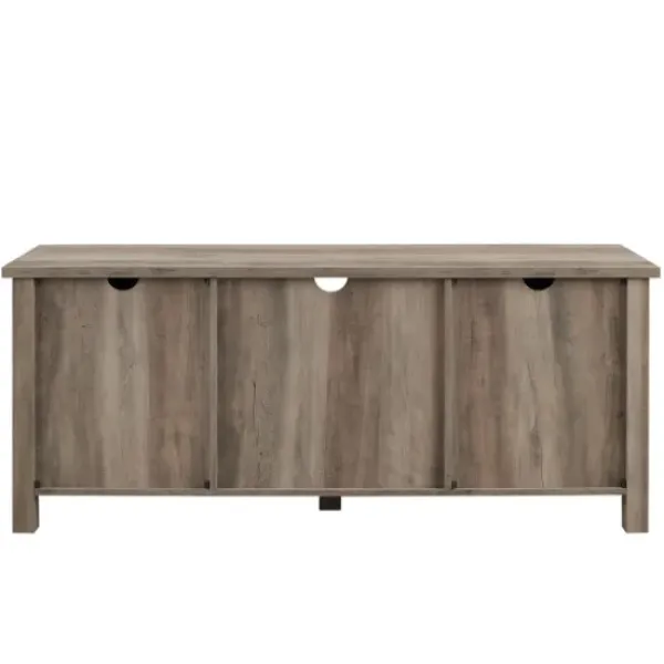 Tv Stands & Media Consoles-Kirkland's Home Wash Grooved Door Tv Stand Gray