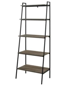 Bookshelves-Kirkland's Home Wash Industrial Ladder Bookshelf Gray