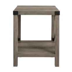 Accent & End Tables-Kirkland's Home Wash Industrial X-Frame Accent Table Gray