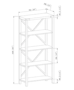 Bookshelves-Kirkland's Home Wash Metal X Frame Back Bookshelf Gray