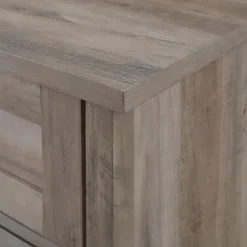 Cabinets & Sideboards-Kirkland's Home Wash Rustic Glass Front Sideboard Gray