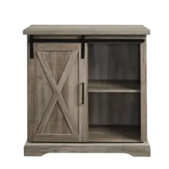 Cabinets & Sideboards-Kirkland's Home Wash Sliding Barn Door Cabinet Gray