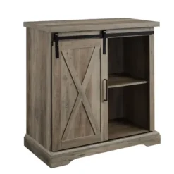 Cabinets & Sideboards-Kirkland's Home Wash Sliding Barn Door Cabinet Gray