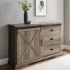 Cabinets & Sideboards-Kirkland's Home Wash Sliding Barn Door Sideboard Gray
