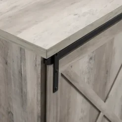 Cabinets & Sideboards-Kirkland's Home Wash Sliding Barn Door Sideboard Gray