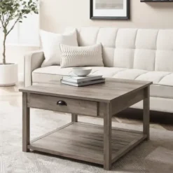 Coffee Tables-Kirkland's Home Wash Square Coffee Table Gray