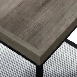 Accent & End Tables-Kirkland's Home Wash Square Tray Style Top Accent Table Gray