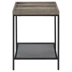 Accent & End Tables-Kirkland's Home Wash Square Tray Style Top Accent Table Gray