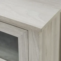 Tv Stands & Media Consoles-Kirkland's Home Wash Windowpane Fireplace Cabinet White