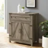 Cabinets & Sideboards-Kirkland's Home Wash Wooden And Metal Barn Door Cabinet Gray