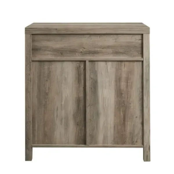 Cabinets & Sideboards-Kirkland's Home Wash Wooden And Metal Barn Door Cabinet Gray